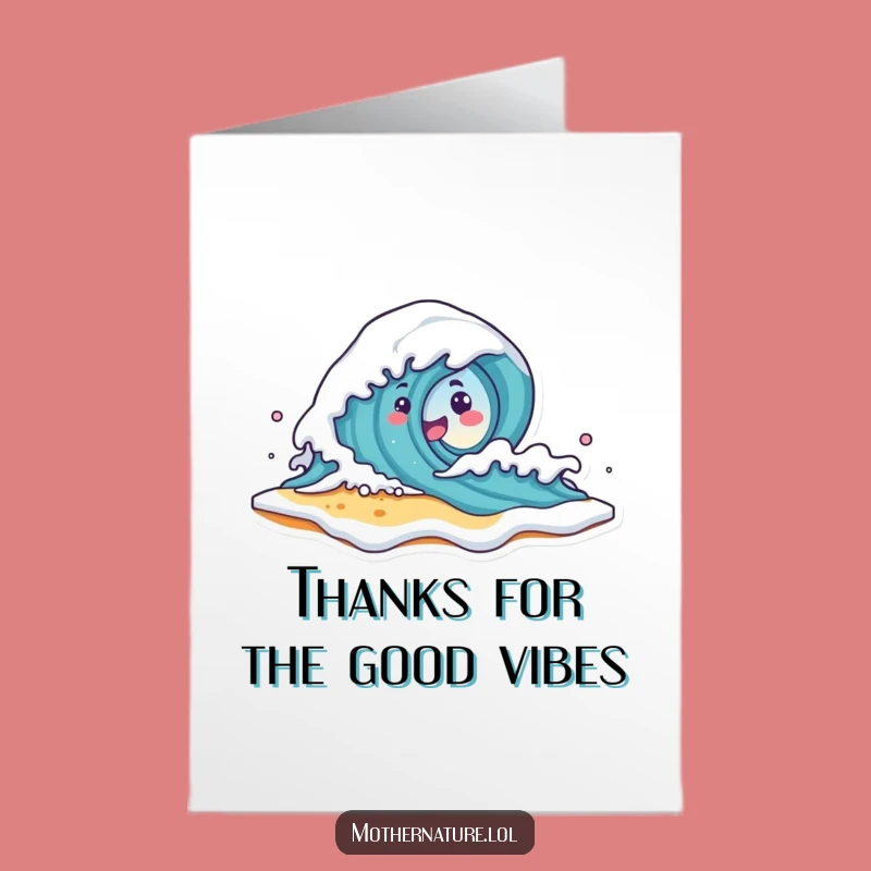 Free Printable Thank You Wave Card: Grateful Splash, DIY Downloadable Beach Thanks