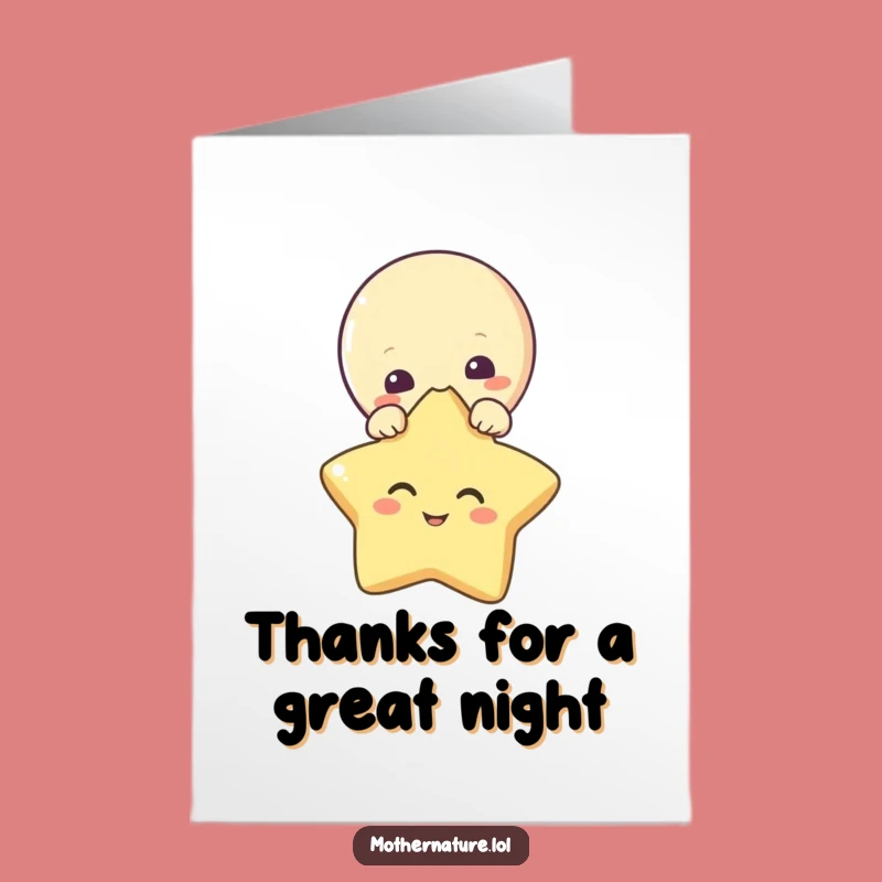 Free Printable Thank You Card: Sweet Moon & Star, Downloadable Appreciation Greeting