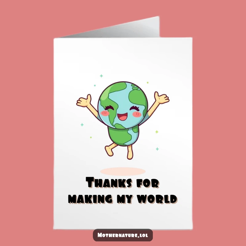 Free Printable Thank You Card: Dancing Earth's Thanks, Funny Downloadable Gift Greeting for Appreciation