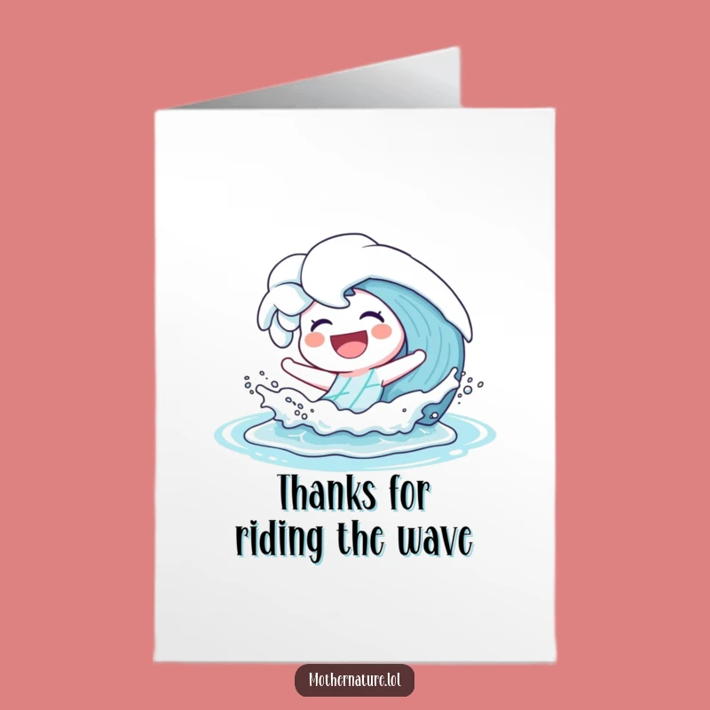 Free Printable Thank You Card: Laughing Wave Splash - Fun Downloadable Gift!