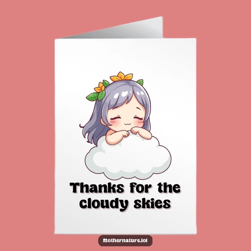 Free Printable Thank You Card: Playful Mother Nature Tickles Cloud - Funny Downloadable Gift