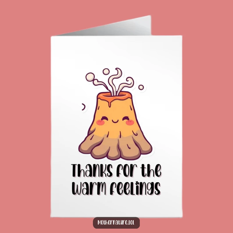 Free Printable Thank You Card Volcano Character Funny Downloadable Gift for Your Appreciation