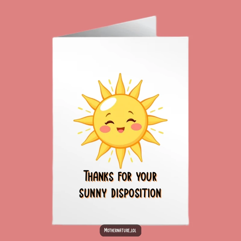 Free Printable Thank You Card: Sun's Warm Light, Funny Downloadable Gift of Gratitude Greeting
