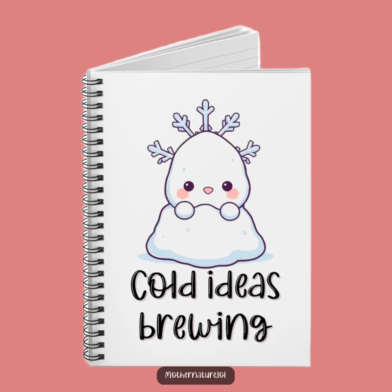 Funny Snowdrift Notebook: Shy Winter Peek Journal for Cozy Notes