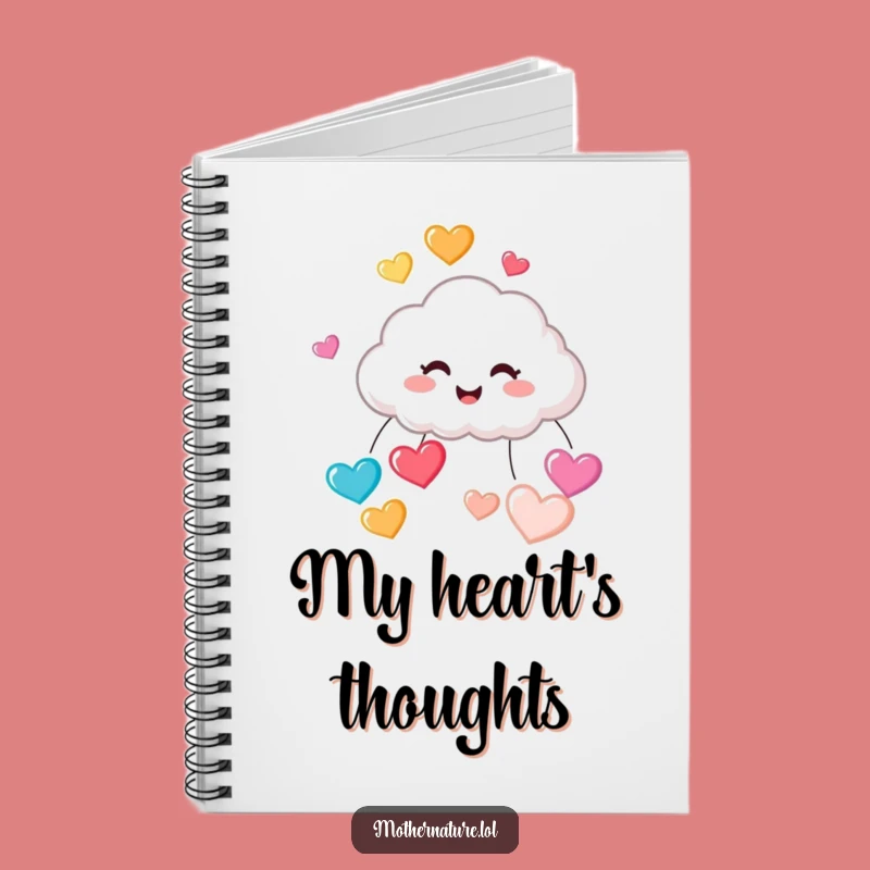 Funny Cloud Raining Hearts Notebook: Cute Giggling Journal, Perfect Funny Gift