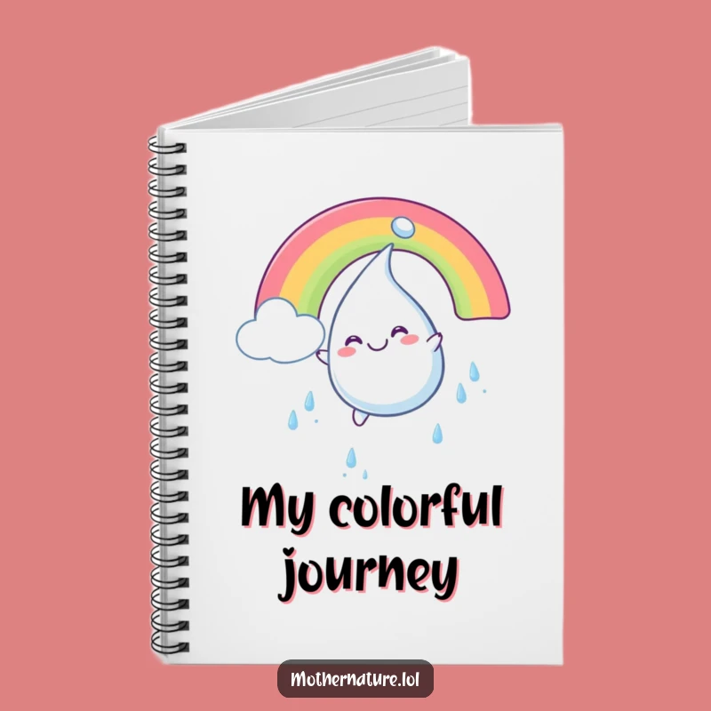 Funny Raindrop Rainbow Notebook: Smiling Character Journal, Perfect Funny Gift