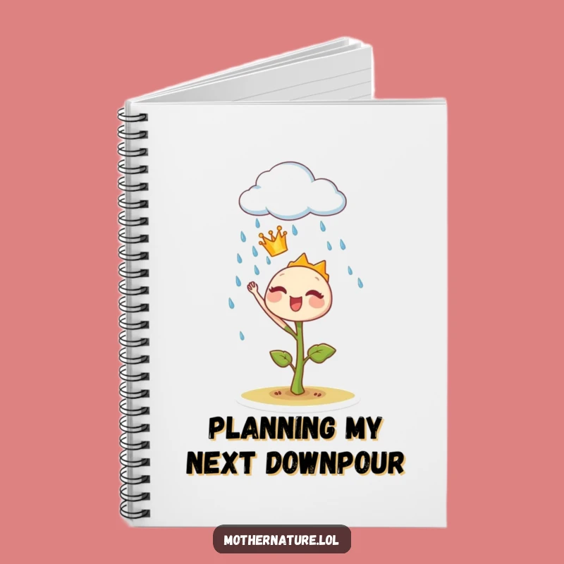 Funny Sprout Crown Notebook: Royal Rain Command, Botanical Journal Gift
