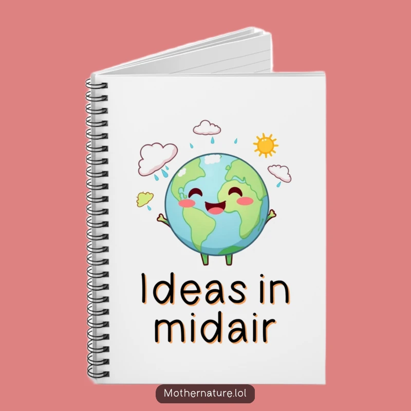 Funny Earth Juggling Weather Notebook - Cheerful Planet Journal