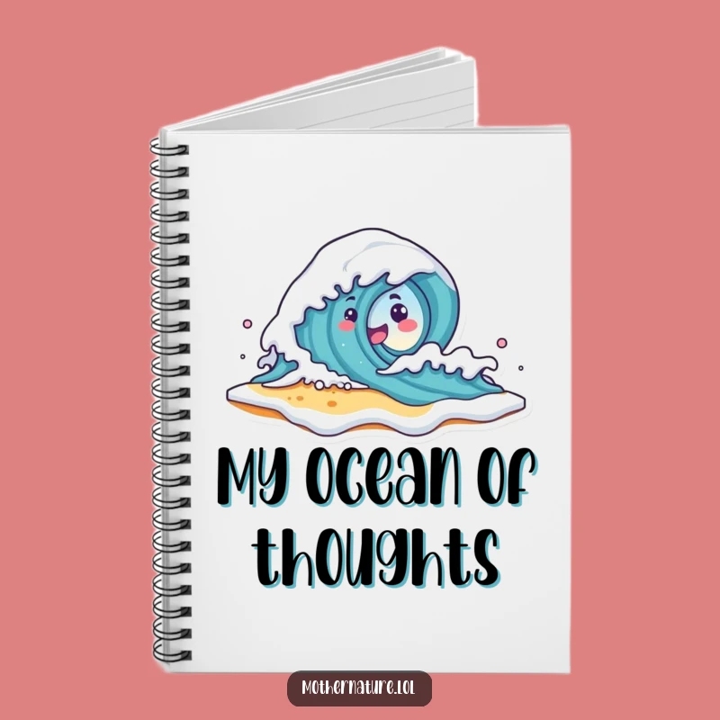 Funny Wave Character Notebook - Playful Beach Journal Gift