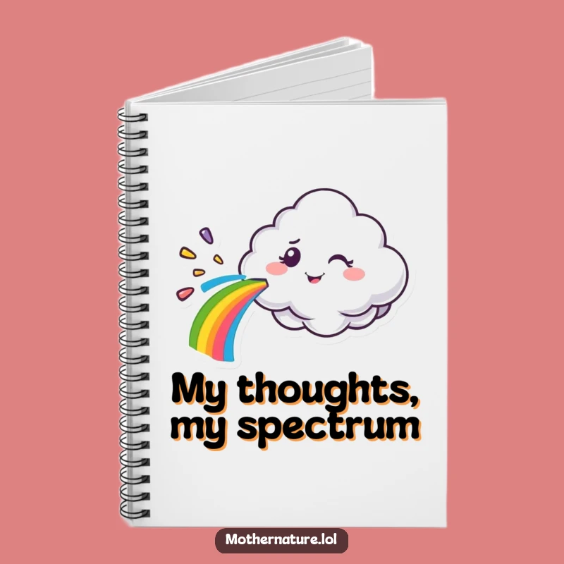 Funny Cloud Rainbow Wink Notebook - Creative Character Journal