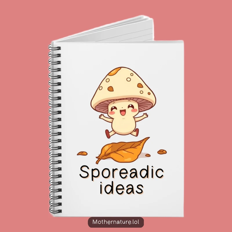 Funny Mushroom Leap Notebook - Jot Down Ideas with Forest Fun