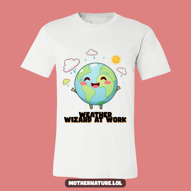 Funny Earth Juggling Weather T-Shirt - Cheerful Planet Tee