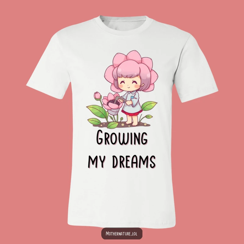 Funny Gardener T-Shirt: Happy Character Tending Giant Bloom Gift