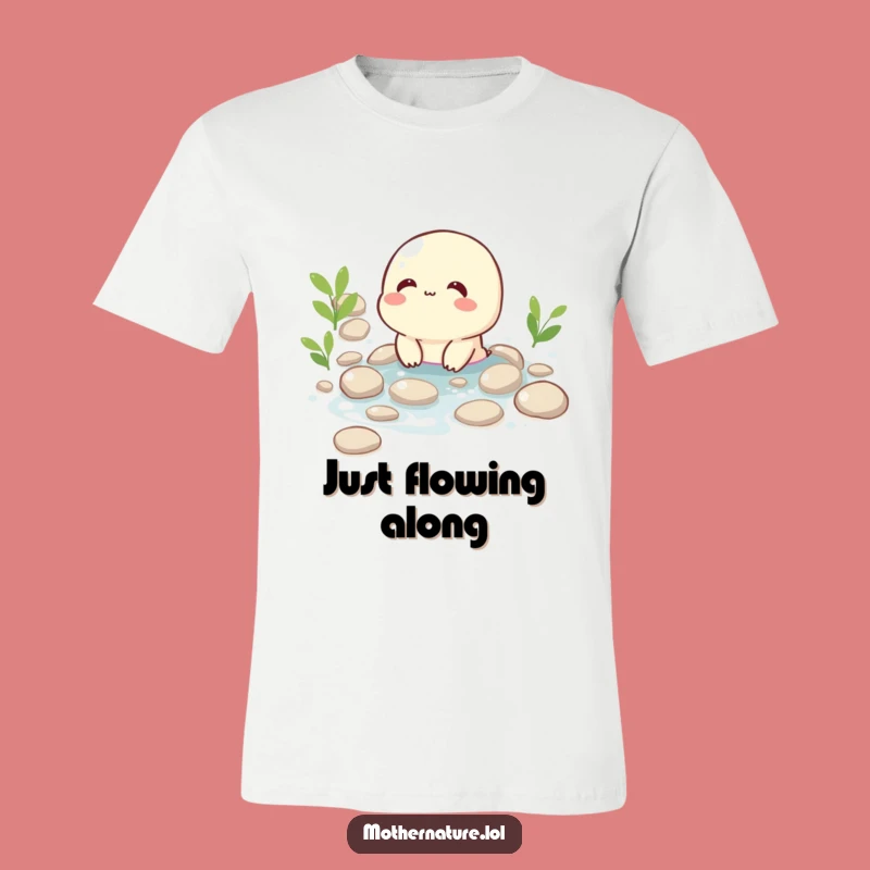 Funny Giggling Brook T-Shirt: Happy Flowing Character Tee