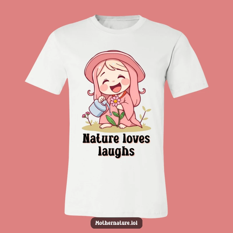 Funny Laughing Mother Nature T-Shirt, Giggling Flower Graphic Tee - Nature's Joy