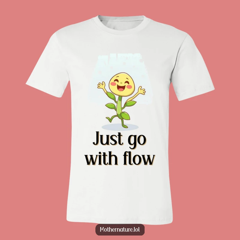 Funny Plant Dancing T-Shirt: Joyful Character in Light Shower Tee