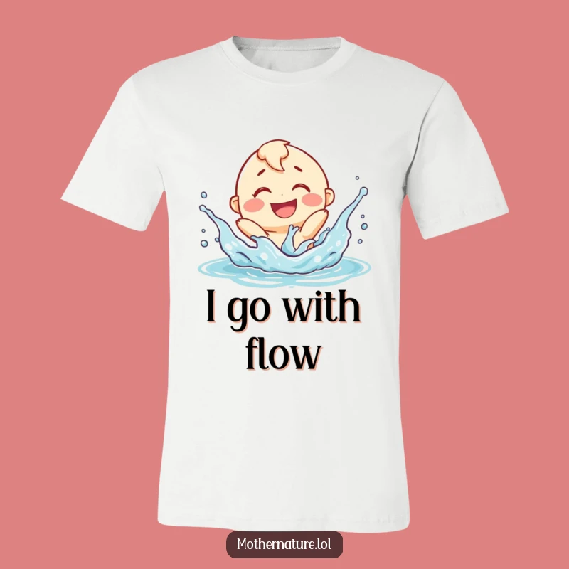 Funny Splashing River T-Shirt - Playful Character Tee