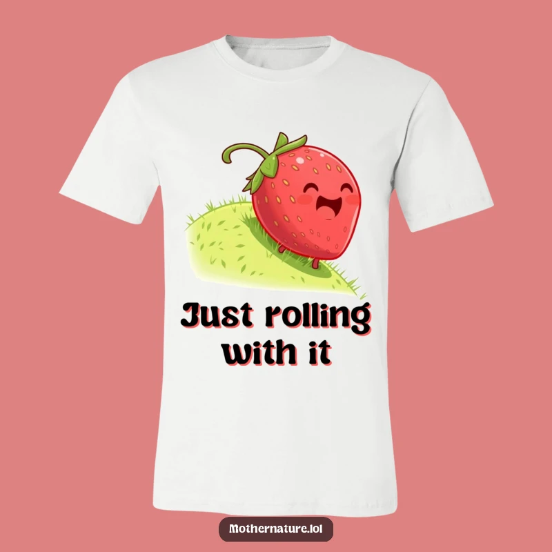 Funny Dizzy Strawberry Rolling T-Shirt - Comical Fruit Apparel Gift for Joyful Souls