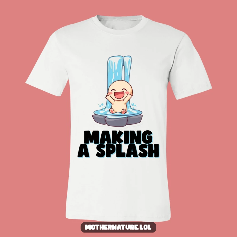 Funny Waterfall T-Shirt: Joyful Cascade Tee for Nature Enthusiasts