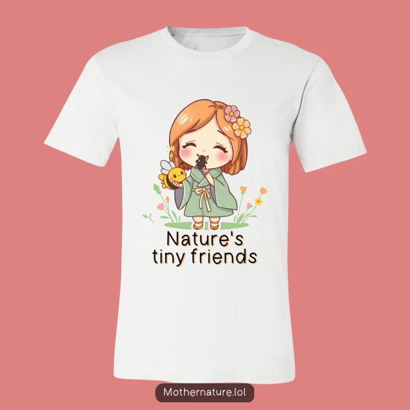 Funny Mother Nature Holding Bee T-Shirt - Embrace Nature's Charm