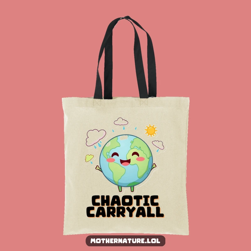 Funny Earth Juggling Weather Tote Bag - Eco-Friendly & Cheerful
