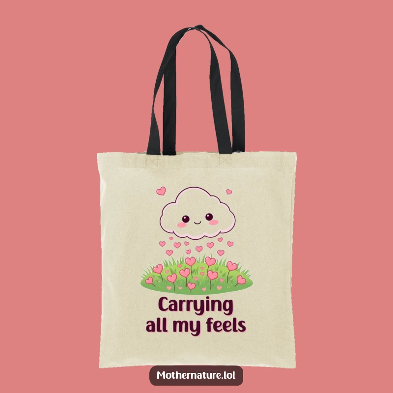 Funny Cloud Hearts Tote Bag: Carry Love and Laughter Everywhere You Go!