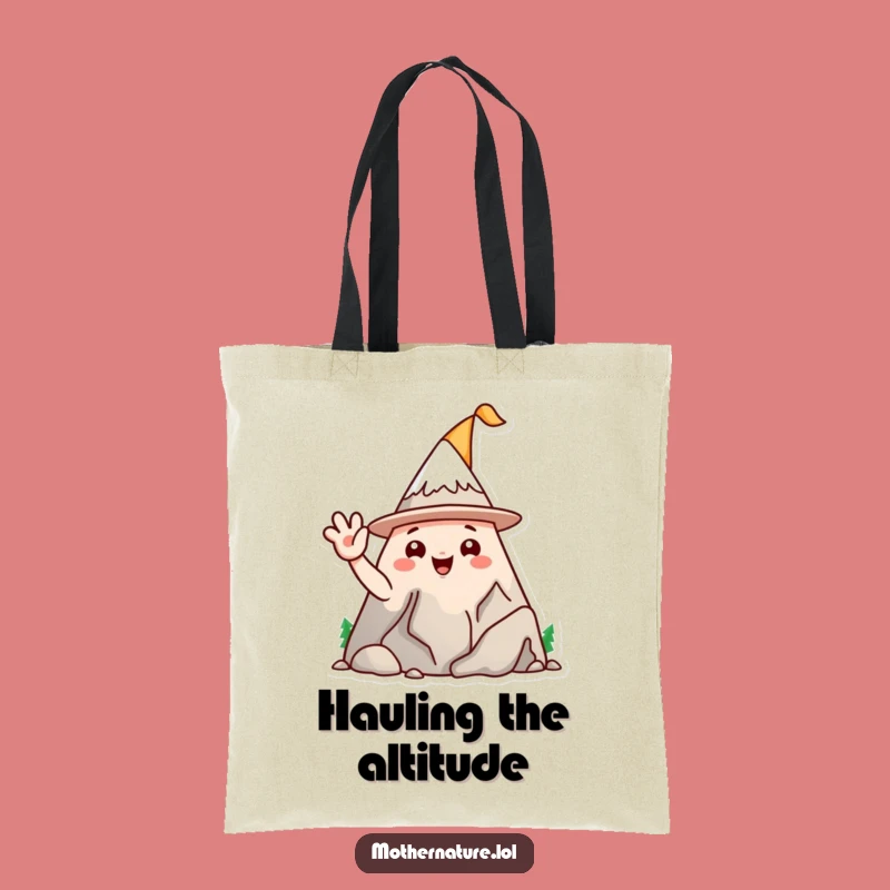 Funny Mountain Hat Tote Bag - Playful Character Accessory