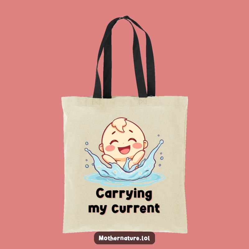 Funny River Splashing Tote Bag - Playful Character Accessory