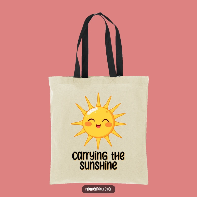 Funny Sun Winking Tote Bag: Cheerful Character Carry-All, Perfect Funny Gift
