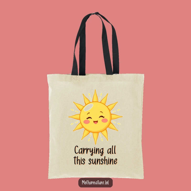 Funny Winking Sun Tote Bag: Cheerful Shopping Companion for Golden Light